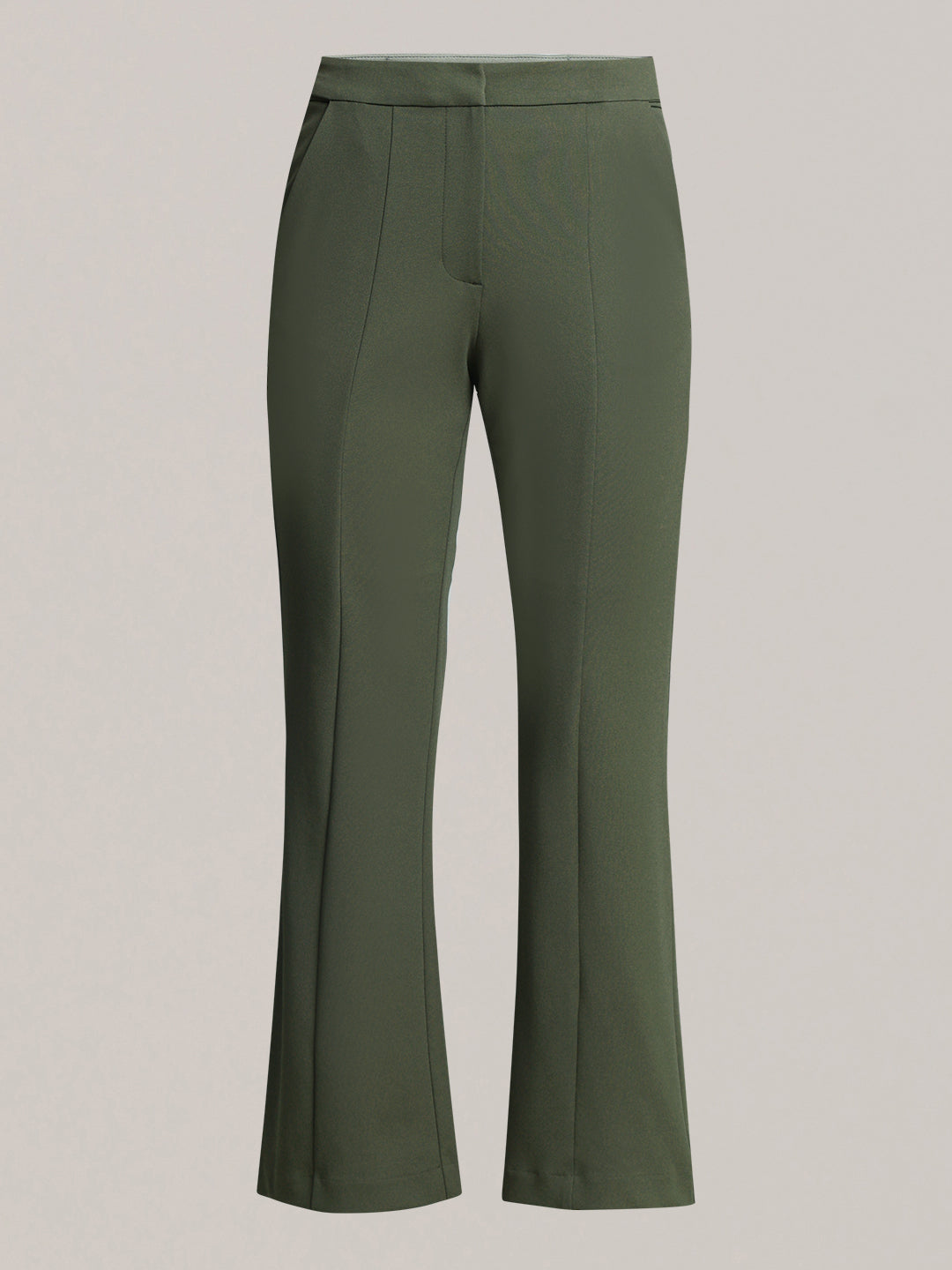 Green High Rise Flared Pants