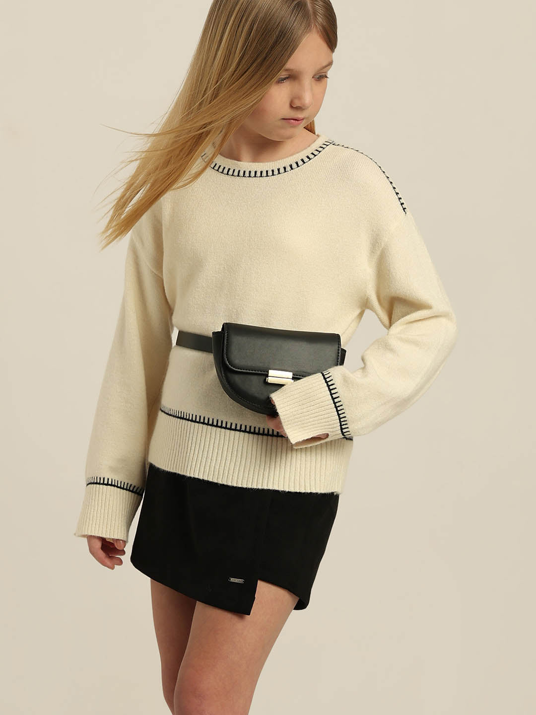 GIRLS Beige Knit Top