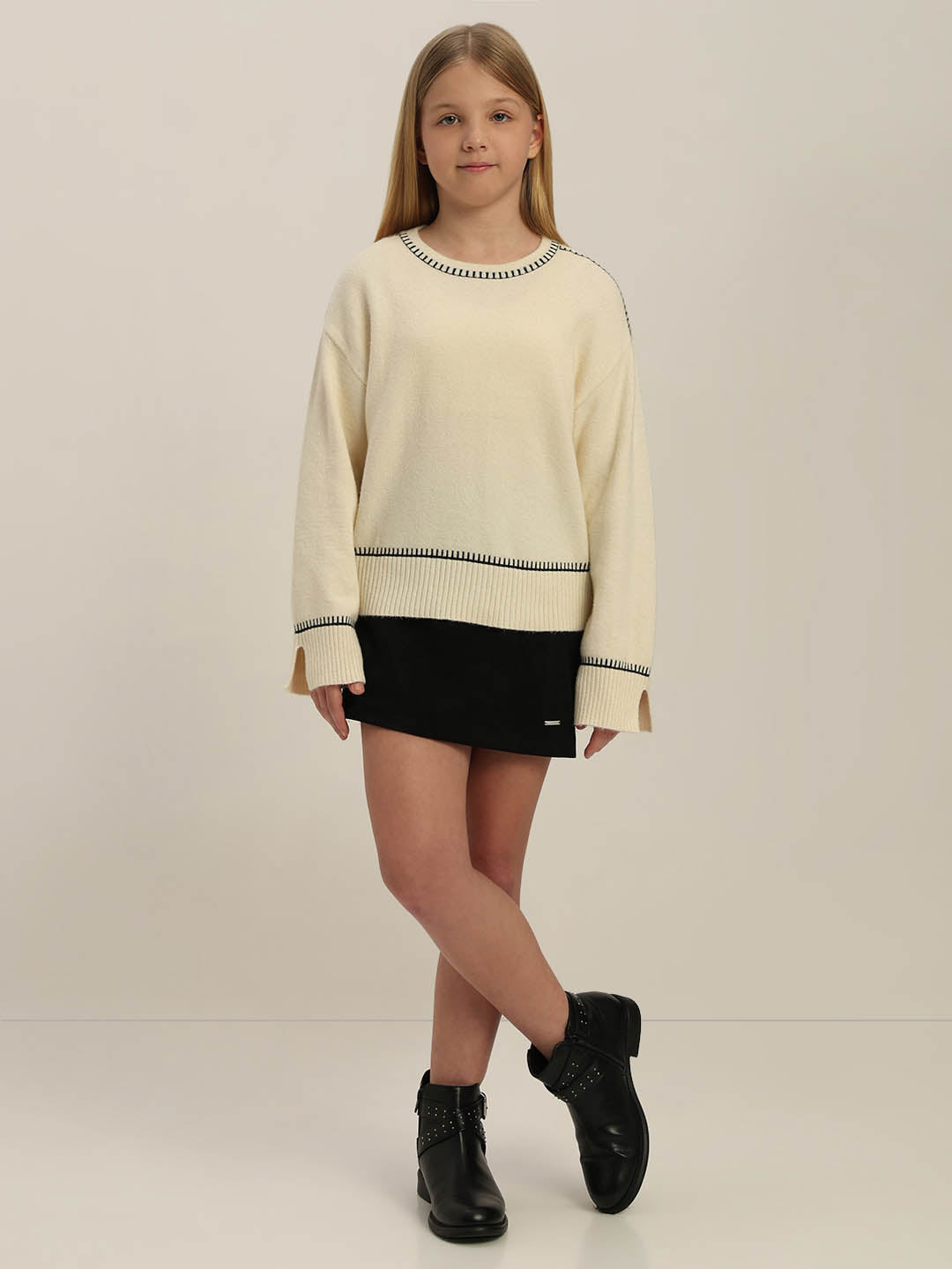 GIRLS Beige Knit Top