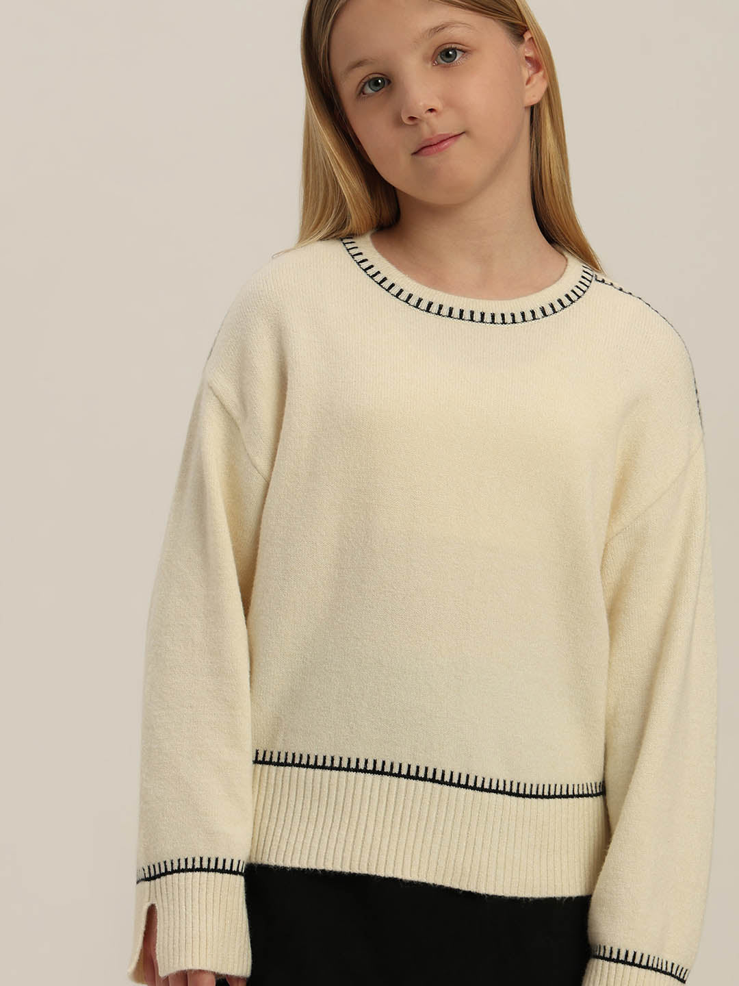 GIRLS Beige Knit Top