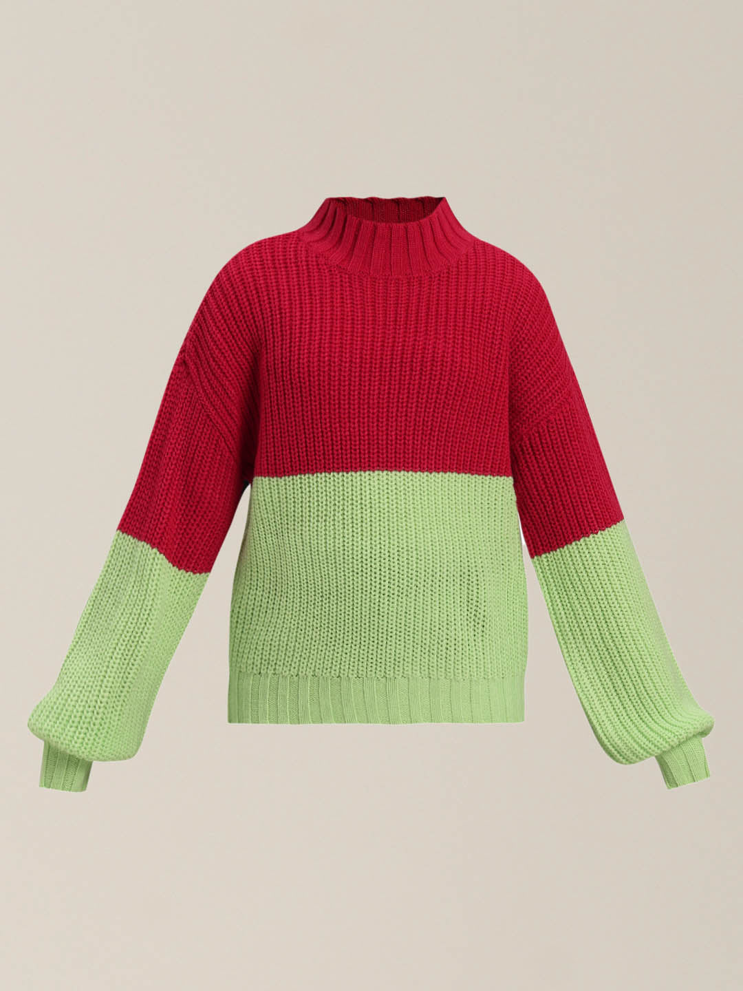 GIRLS Red Colourblocked Sweater