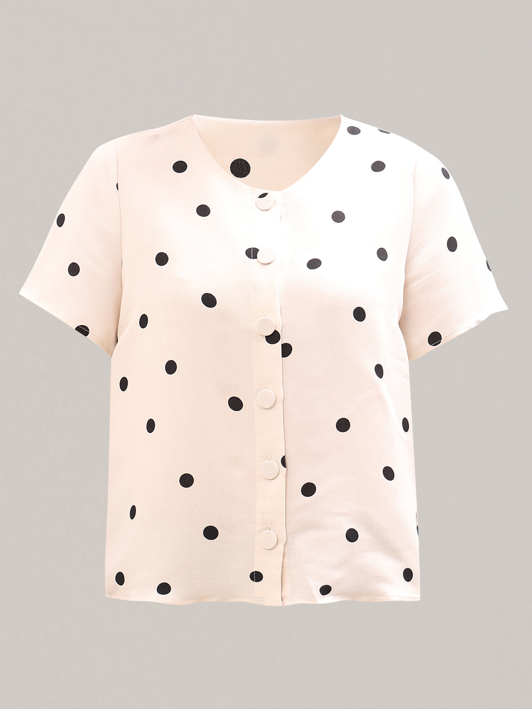 Beige Polka Dot Top