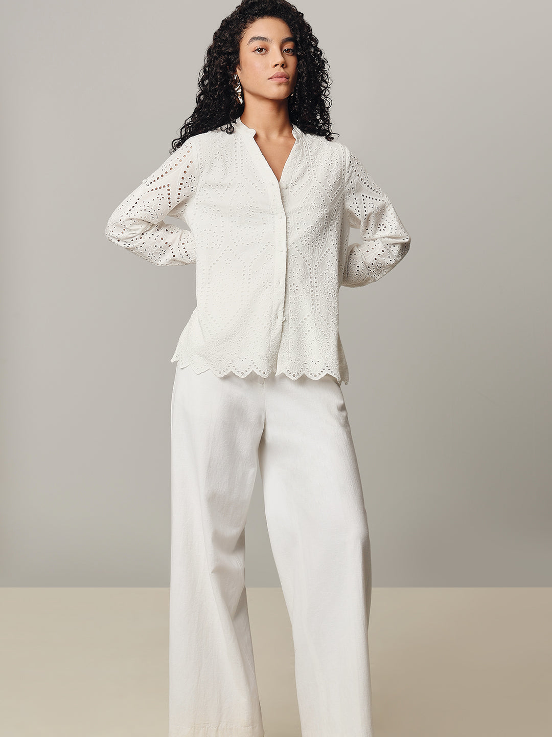 White Broderie Anglaise Shirt