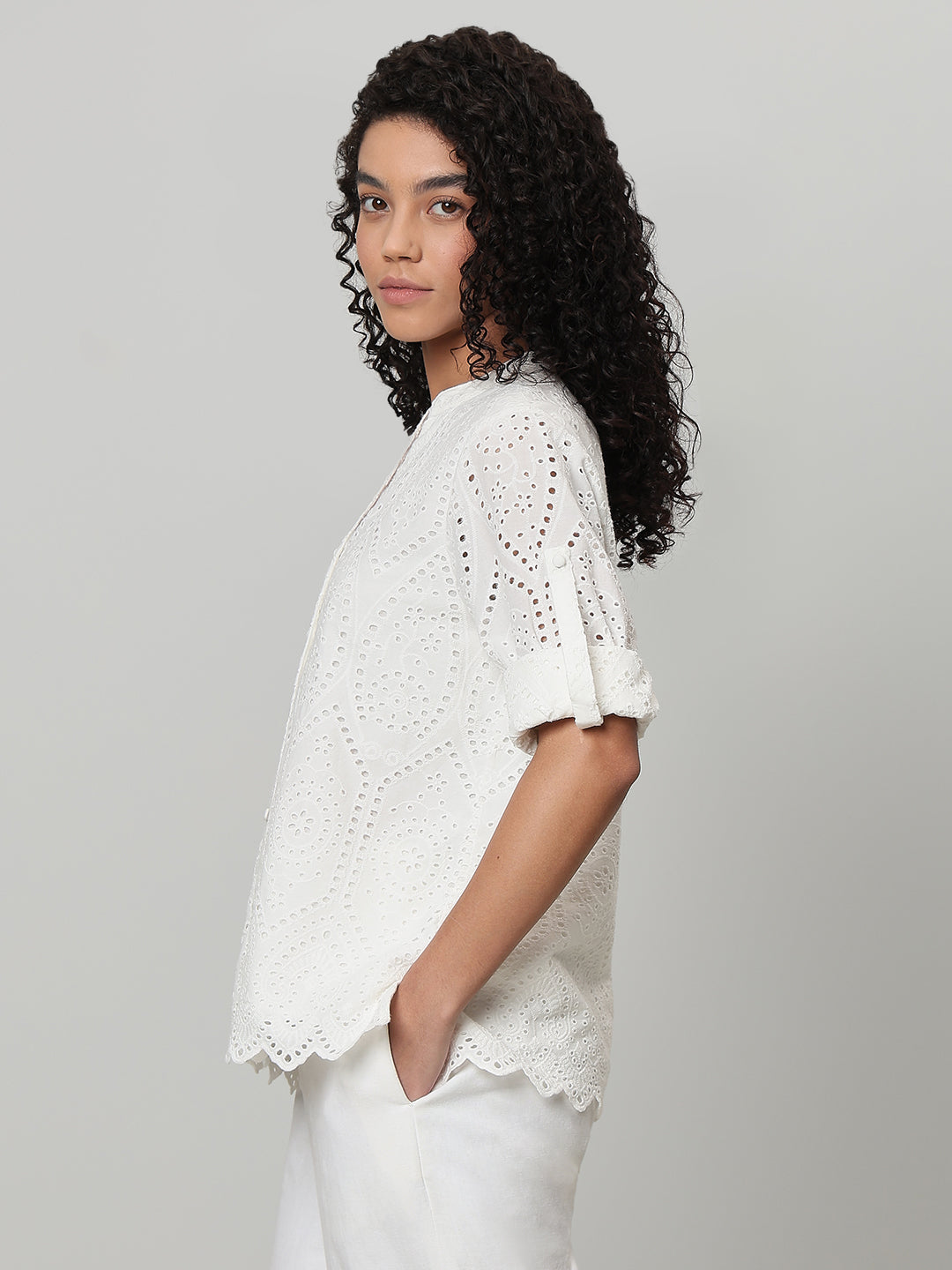 White Broderie Anglaise Shirt