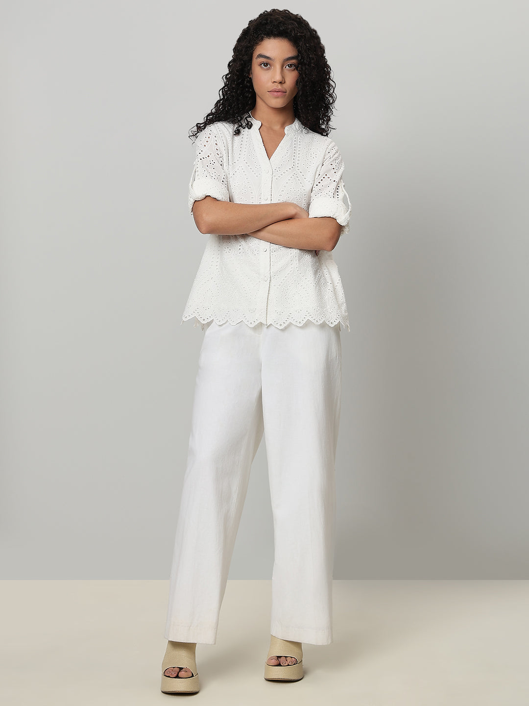 White Broderie Anglaise Shirt
