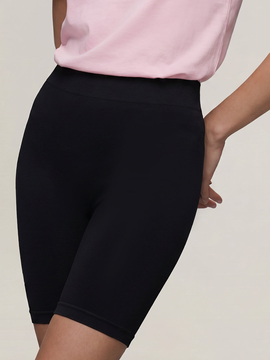 Black Seamless Biker Shorts