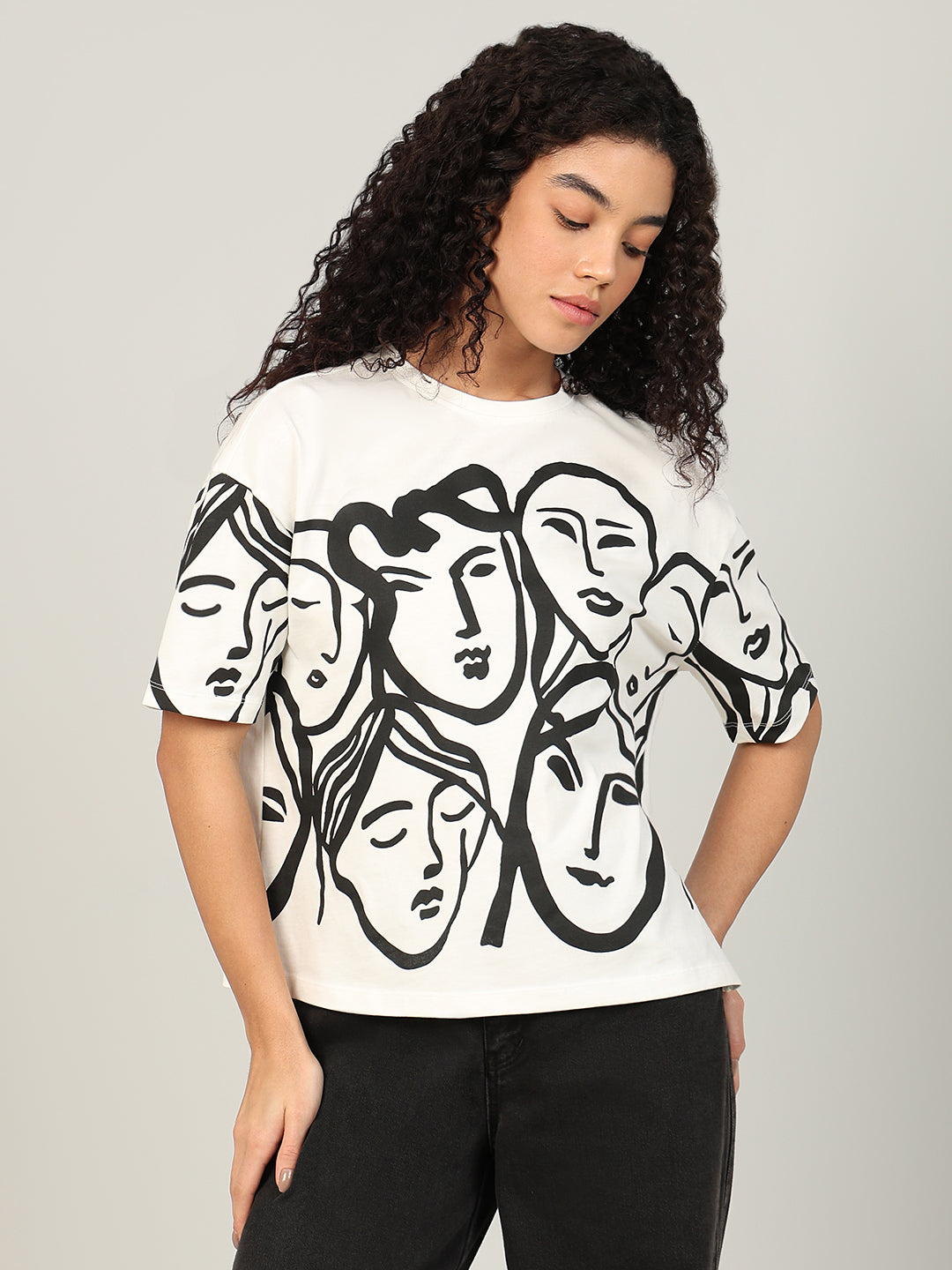Abstract Print Cotton T-shirt