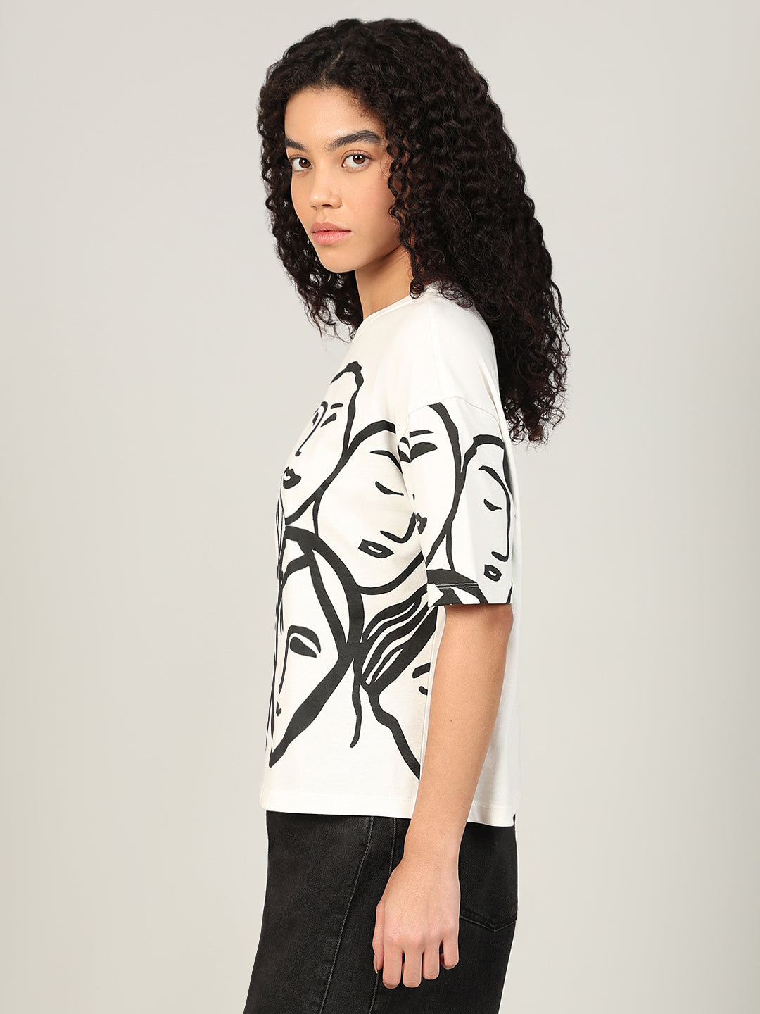Abstract Print Cotton T-shirt