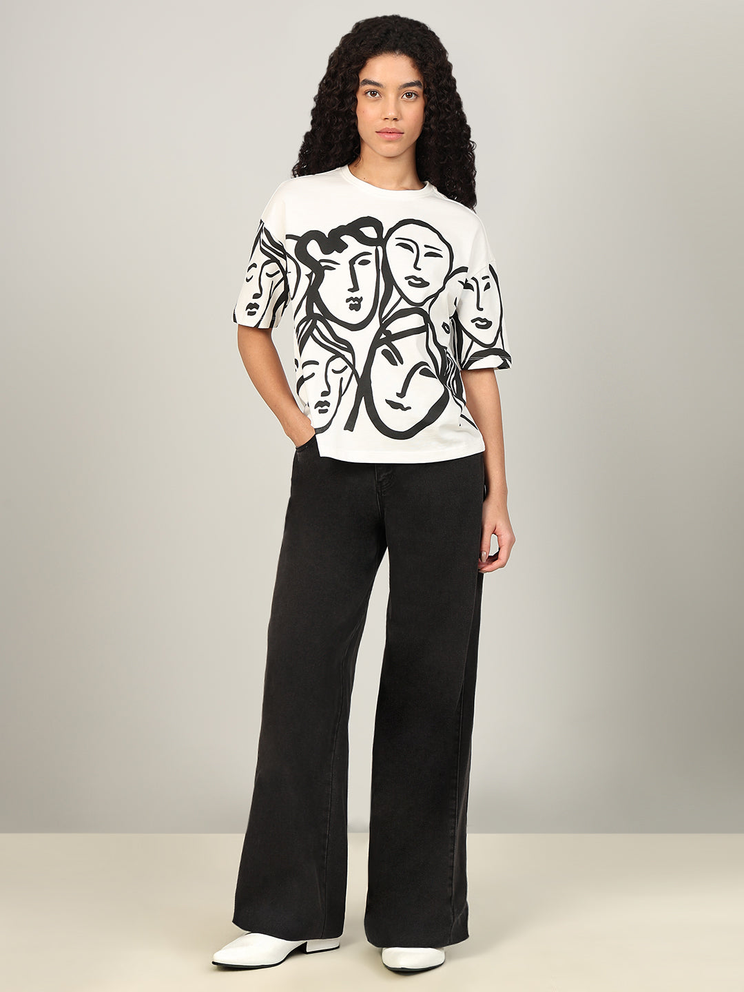 Abstract Print Cotton T-shirt