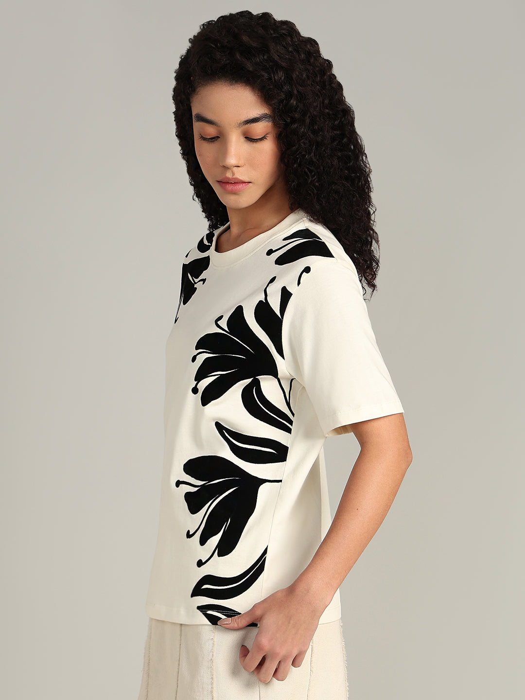 Tropical Print Cotton T-shirt