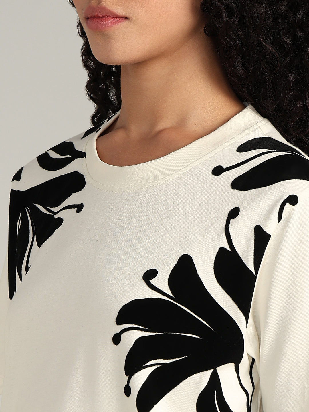 Tropical Print Cotton T-shirt