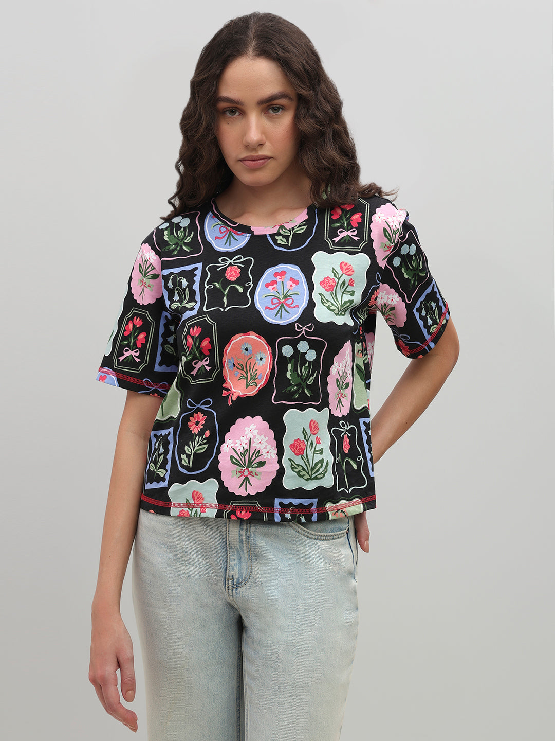 Multi-Colour Art Block Print T-shirt