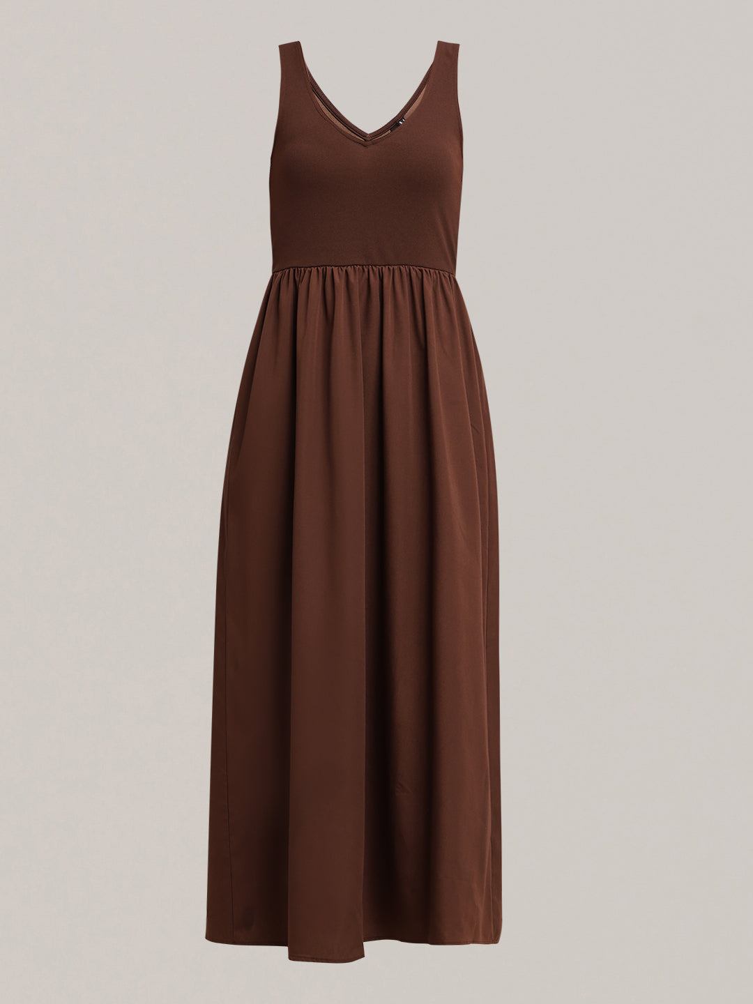 Brown Sleeveless Long Dress