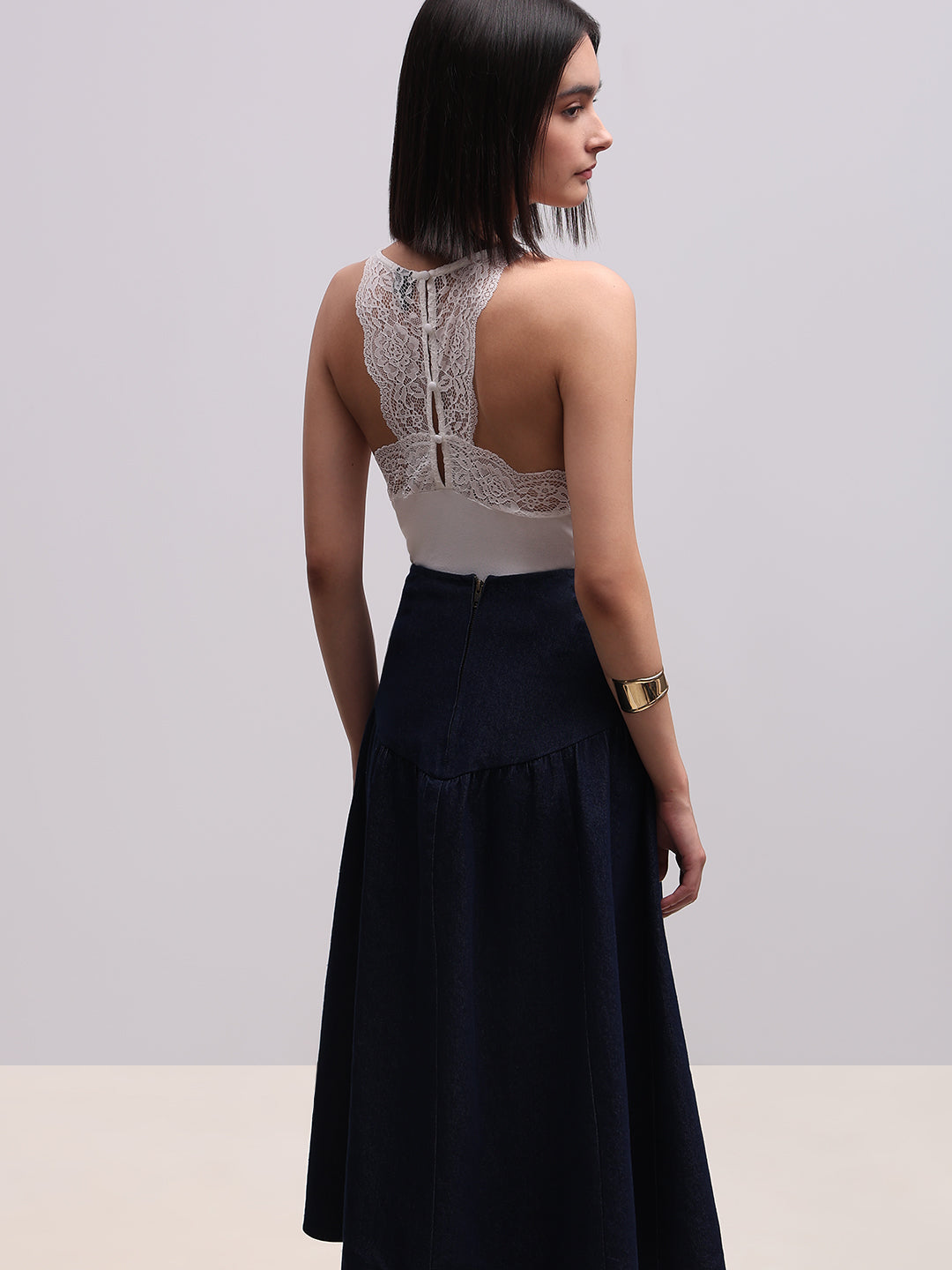 White Lace Detail Cami Top