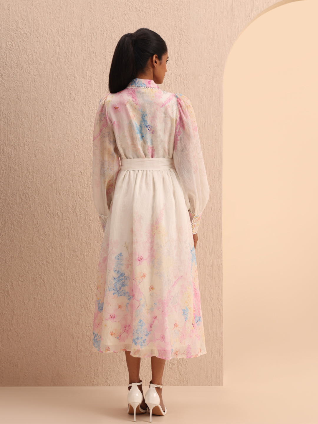 Floral Belted Shirt Dress