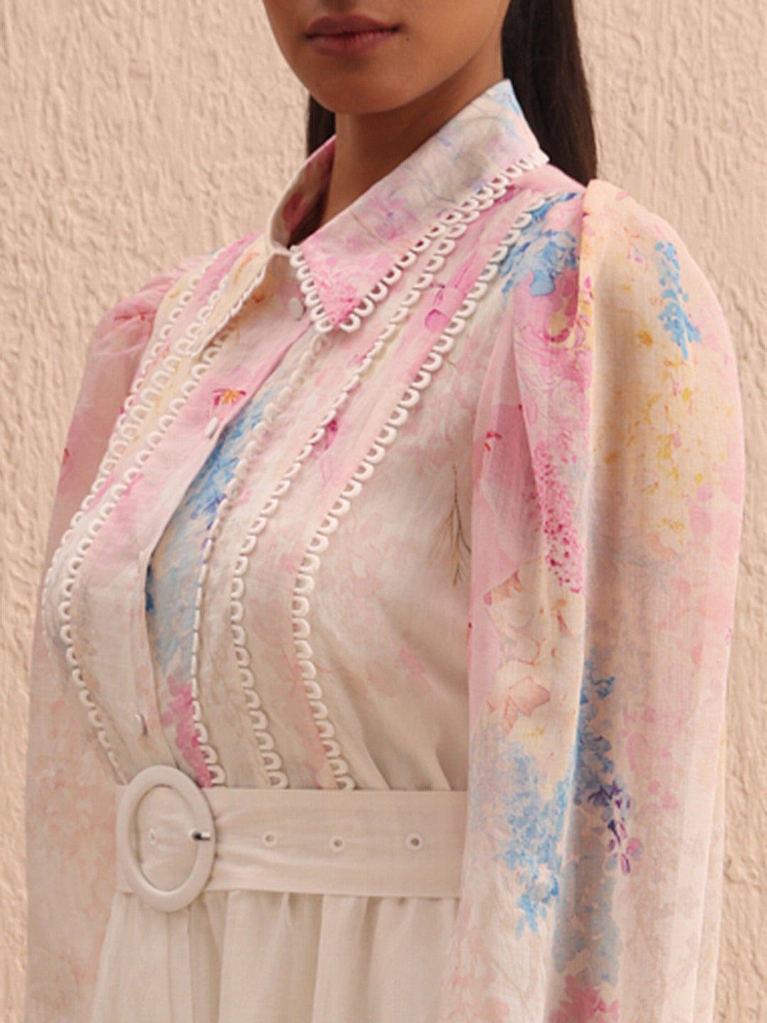 Floral Belted Shirt Dress