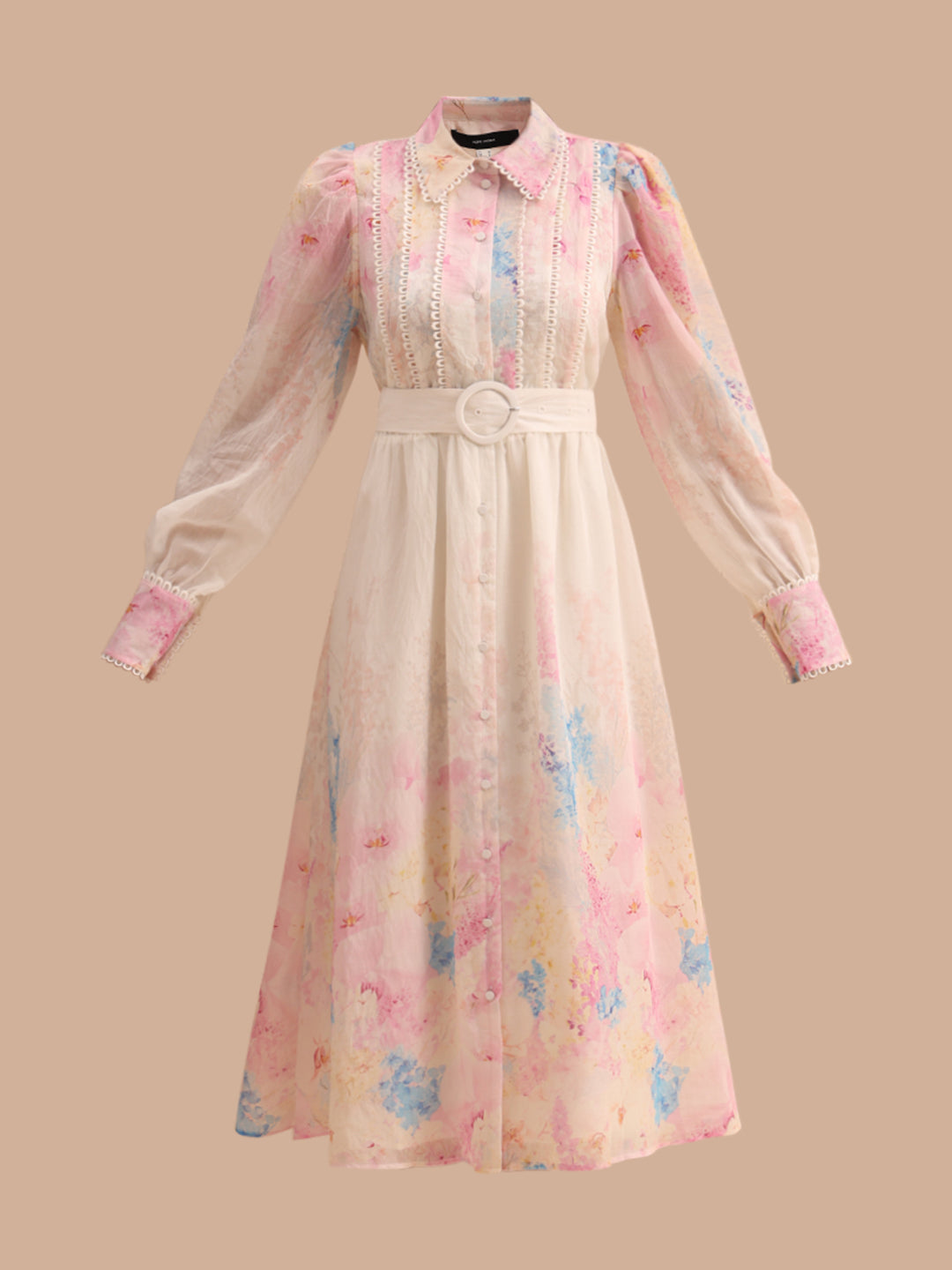 Floral Belted Shirt Dress