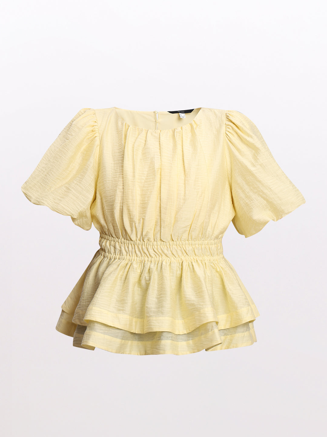 Puff Sleeves Cinched Waist Top