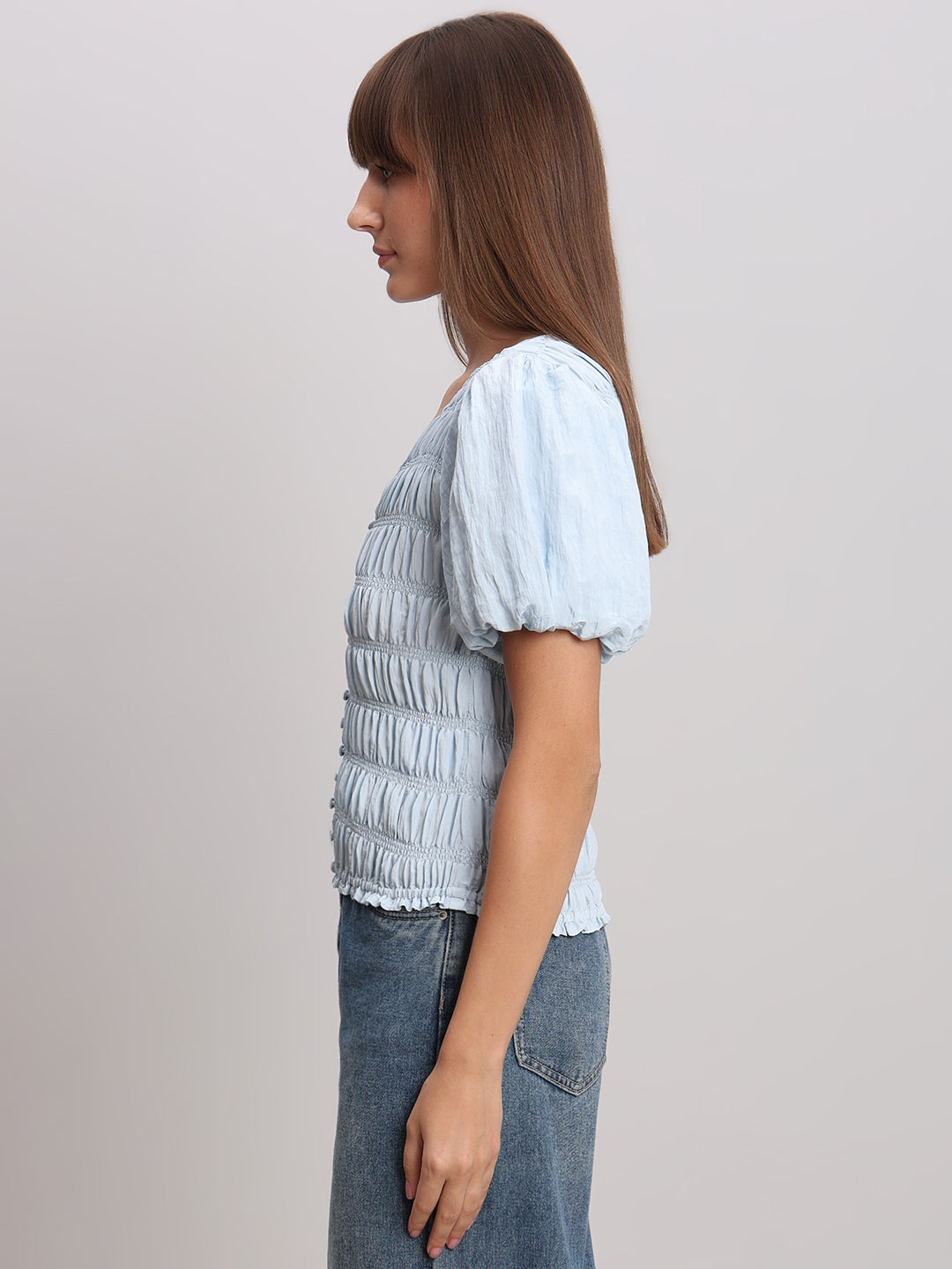 V-Neck Smocked Top