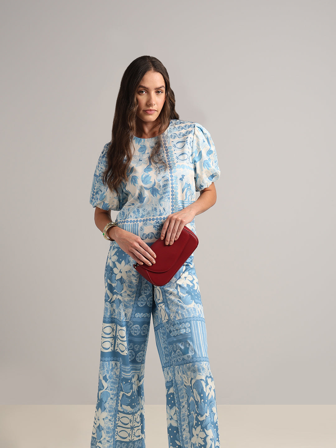 Light Blue Printed Top