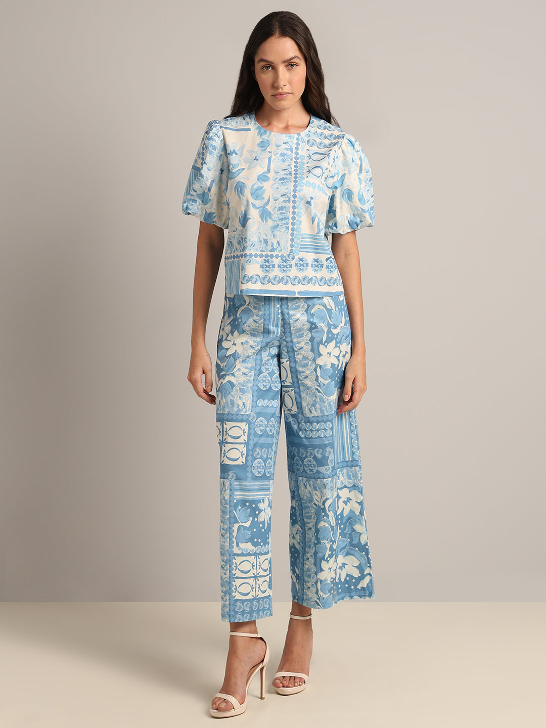 Light Blue Printed Top