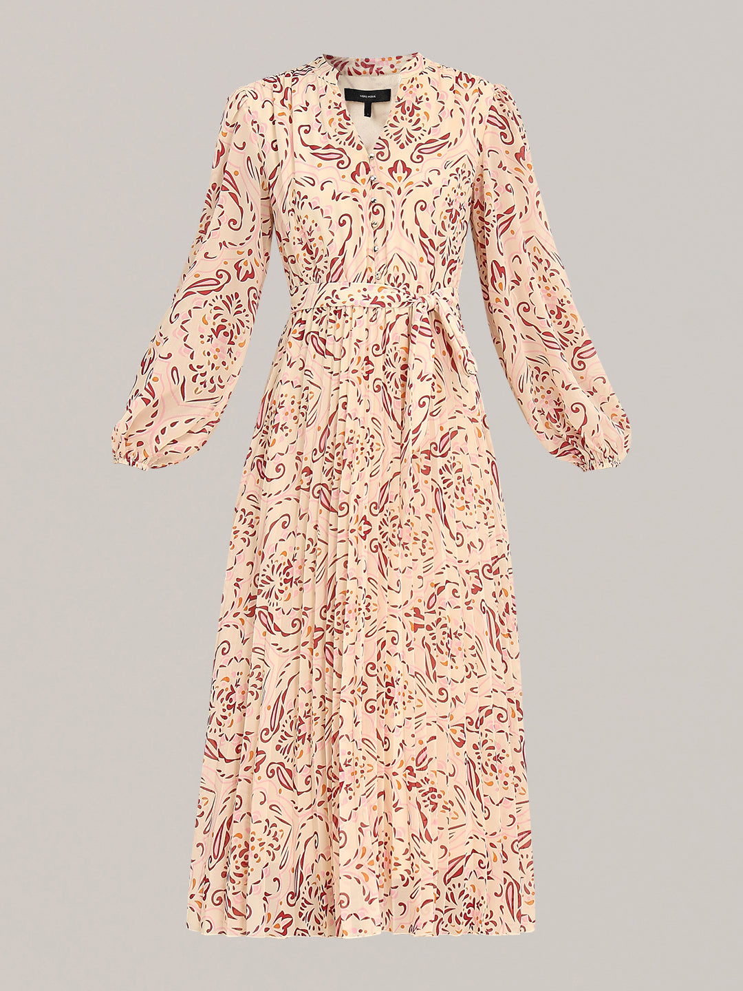 Peach Printed Maxi Dress