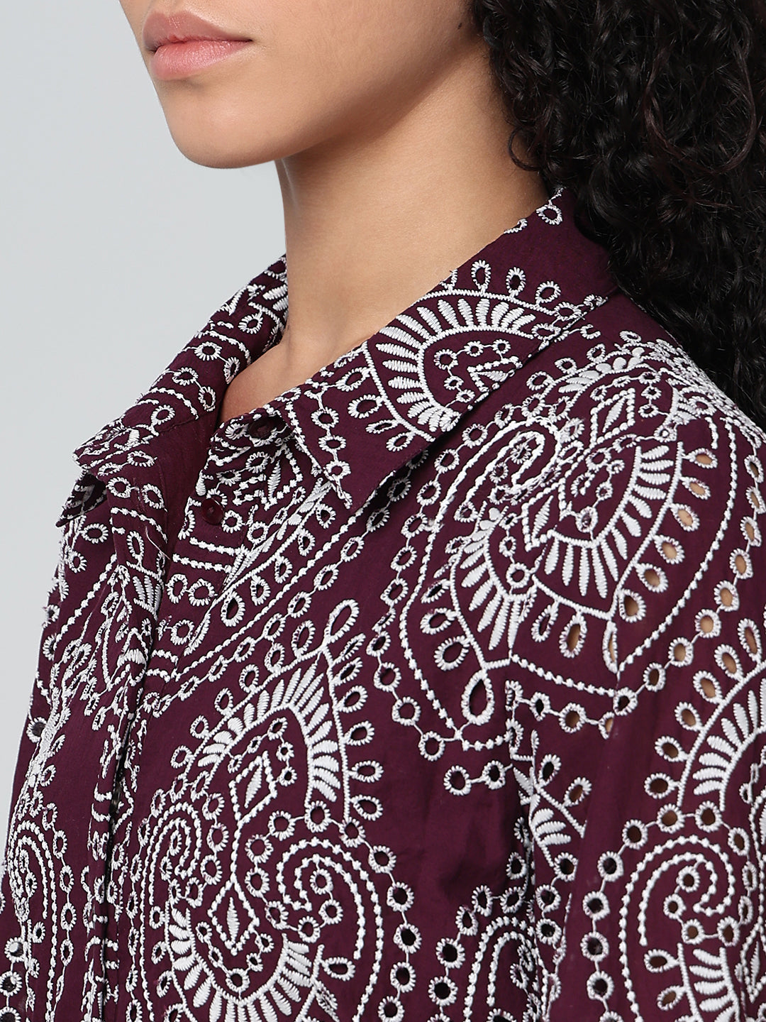 Embroidered Cotton Shirt Dress