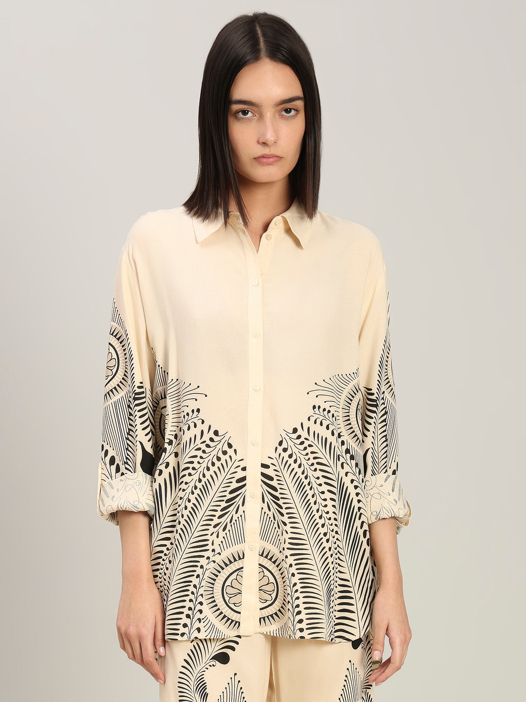 Beige Printed Shirt
