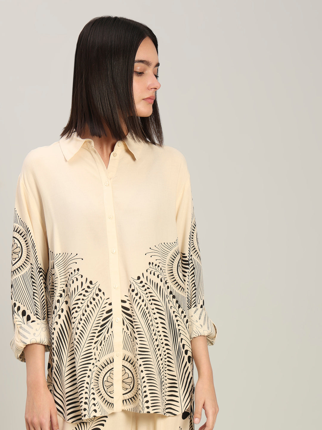 Beige Printed Shirt
