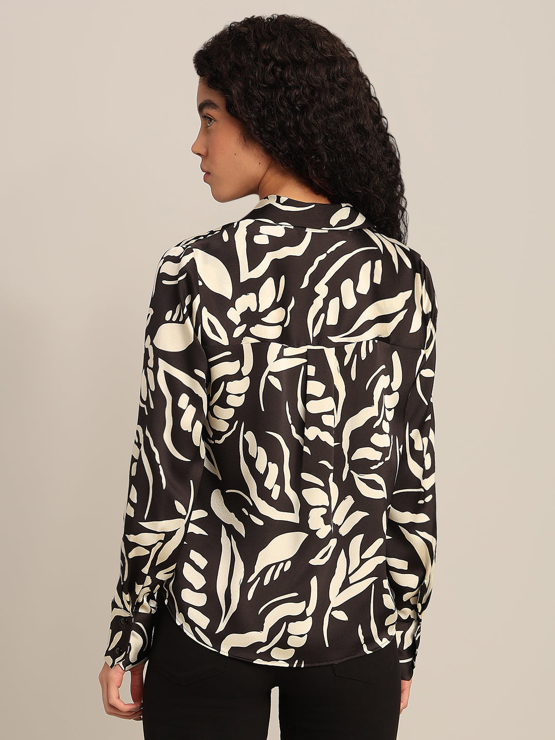 Black Printed Full Sleeves Shirt