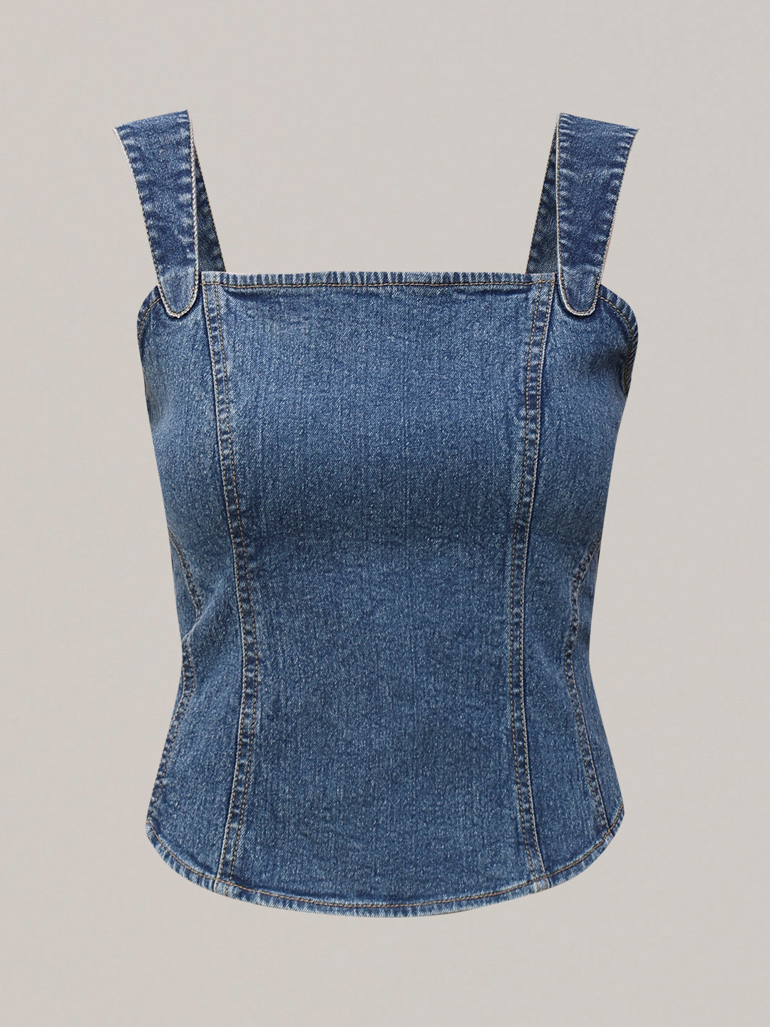 Blue Denim Corset Top