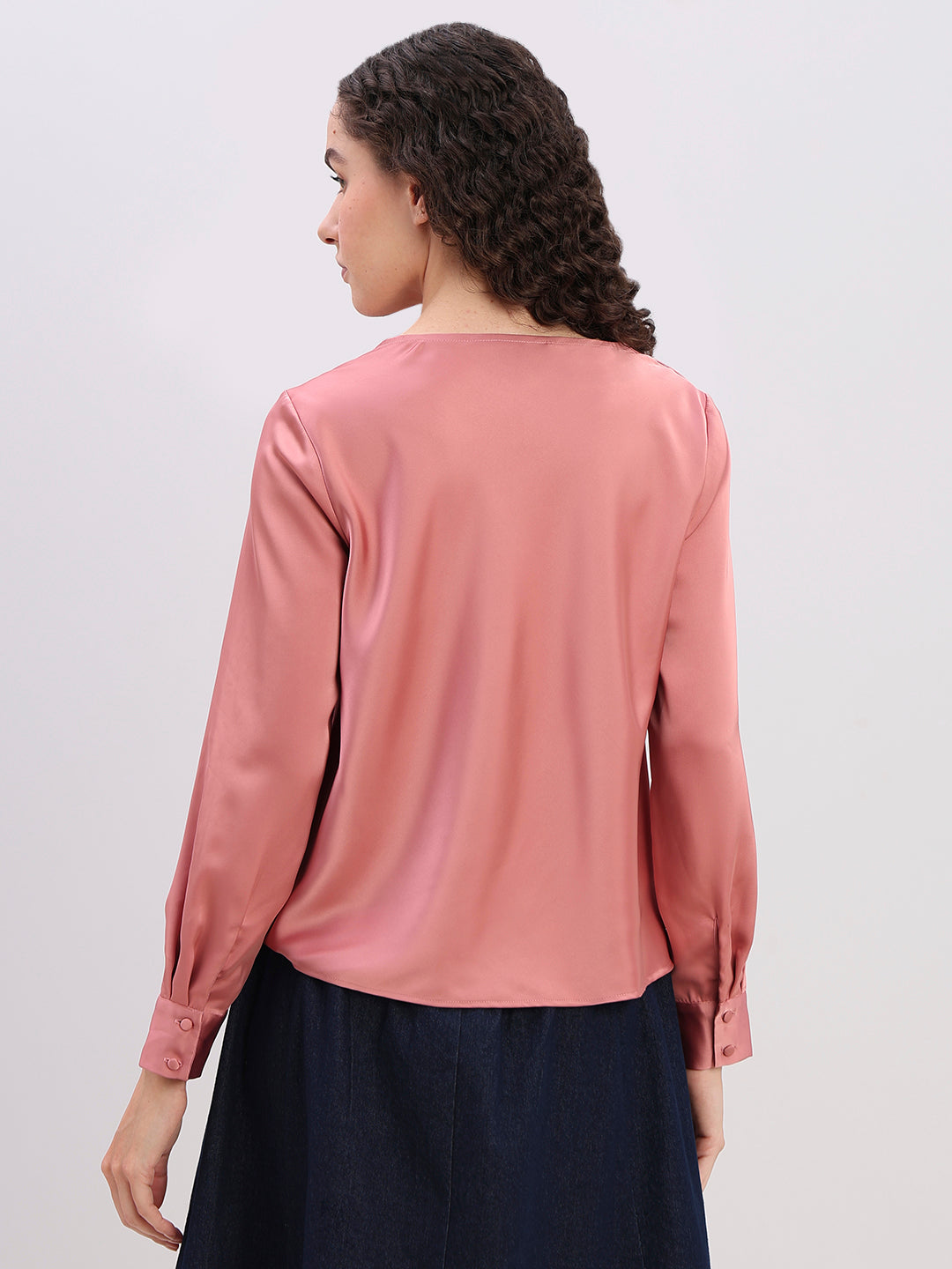 Blush Pink Cowl Neck Top