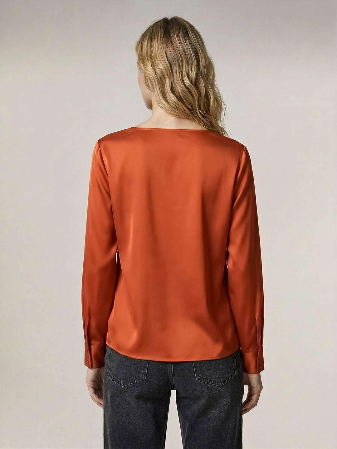 Rust Orange Cowl Neck Top