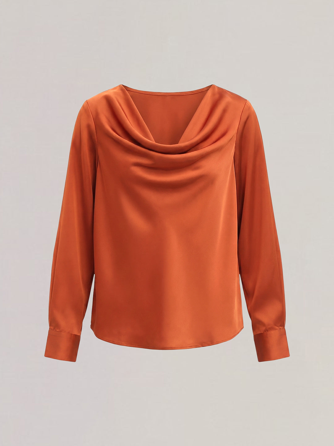 Rust Orange Cowl Neck Top
