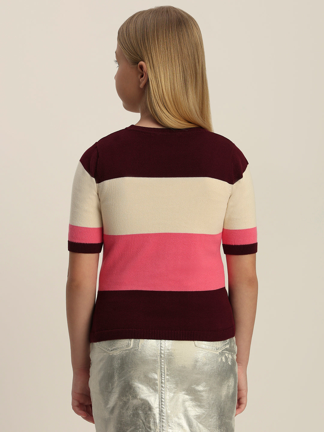 Girls Colourblocked Knit Top