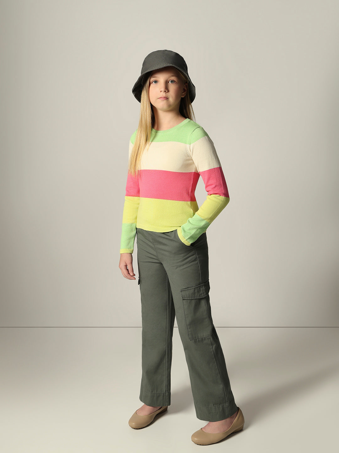Girls Colourblocked Sweater