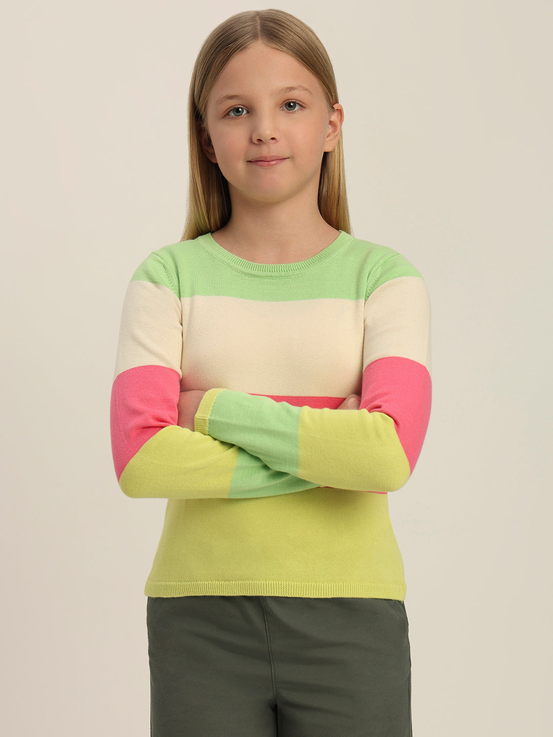 Girls Colourblocked Sweater