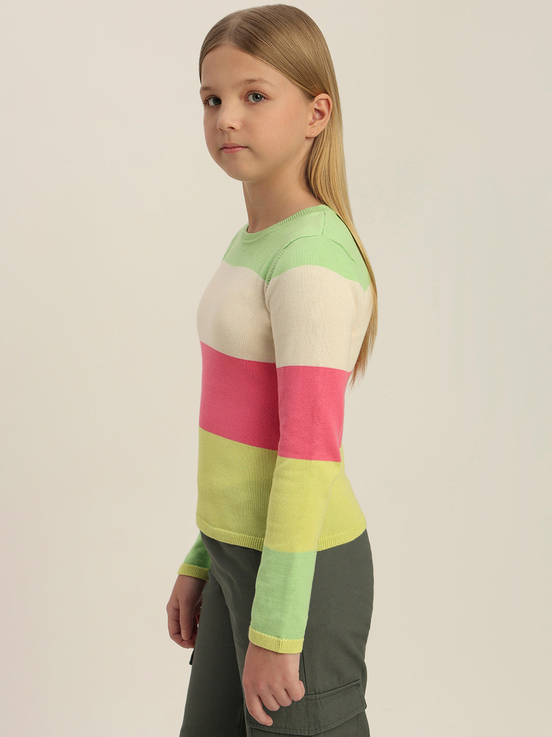 Girls Colourblocked Sweater