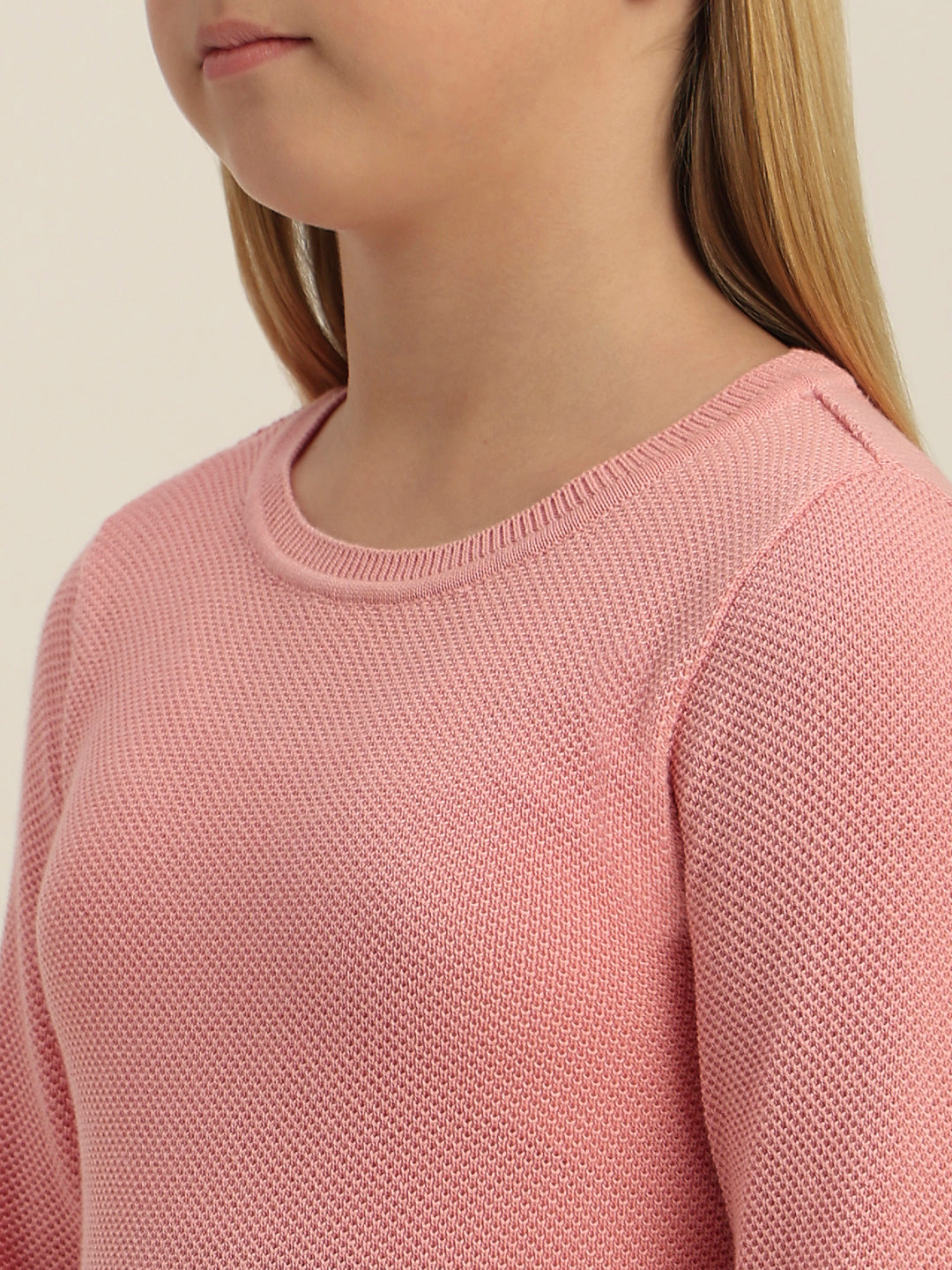 Girls Pink Full Sleeves Pullover