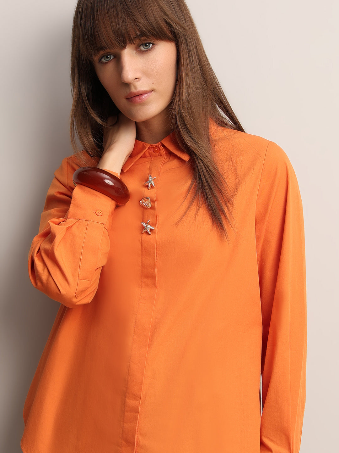 Orange Cotton Shirt