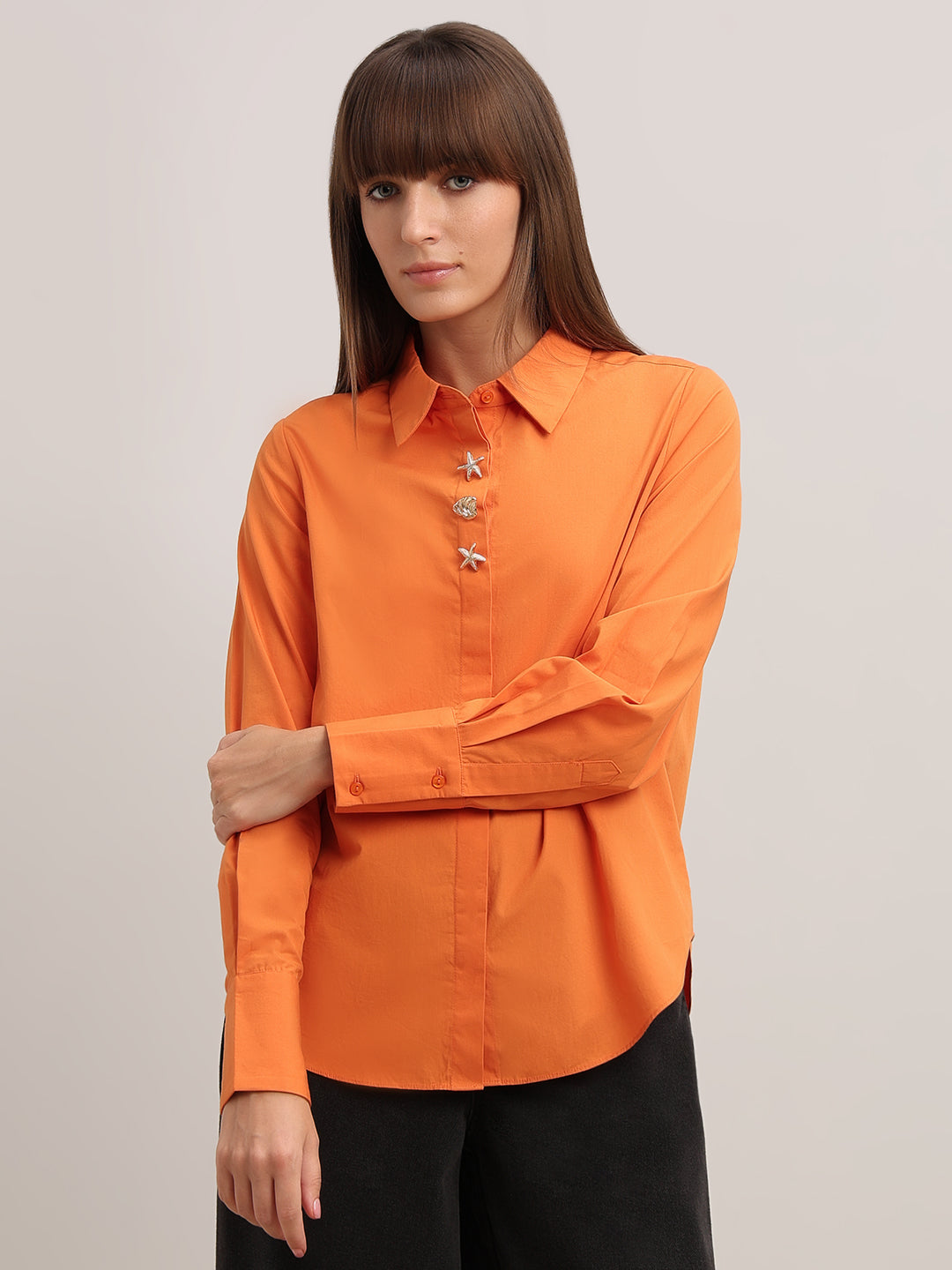 Orange Cotton Shirt