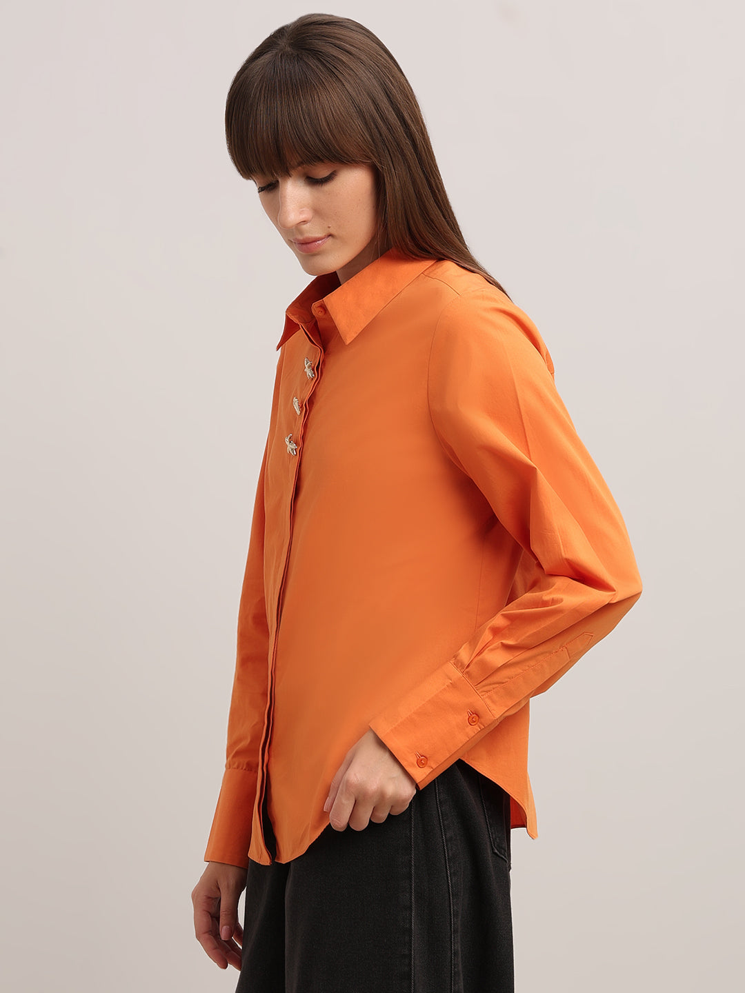 Orange Cotton Shirt