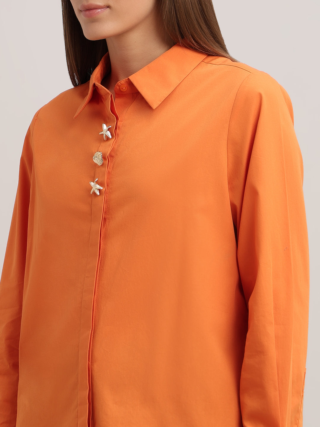 Orange Cotton Shirt