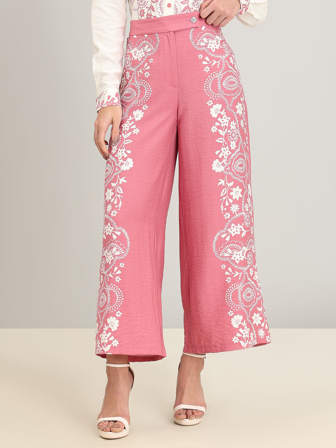 Light Pink Printed Pants