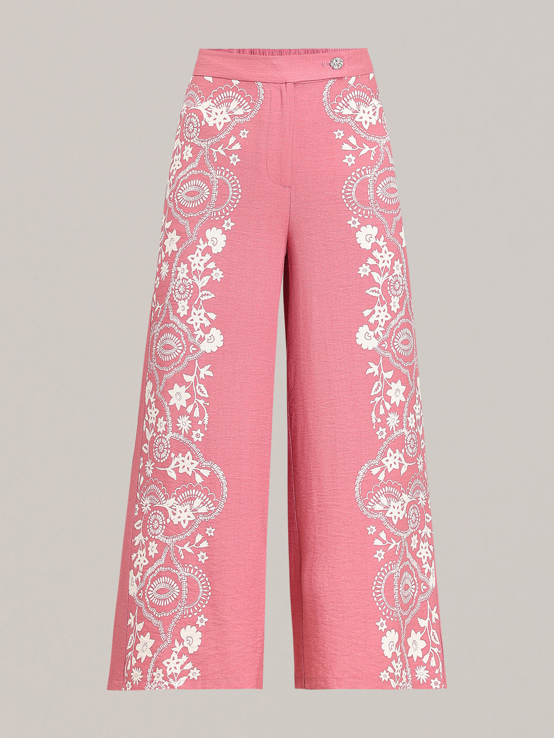 Light Pink Printed Pants