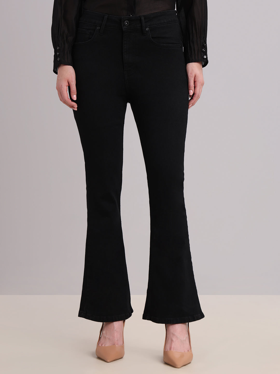 Black High Rise Eric Bootcut Jeans