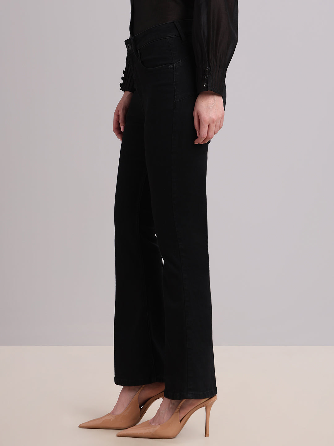 Black High Rise Eric Bootcut Jeans