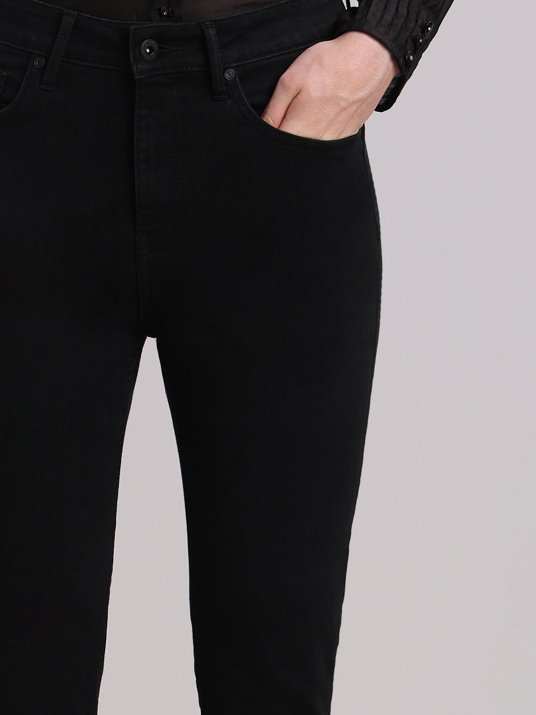 Black High Rise Eric Bootcut Jeans