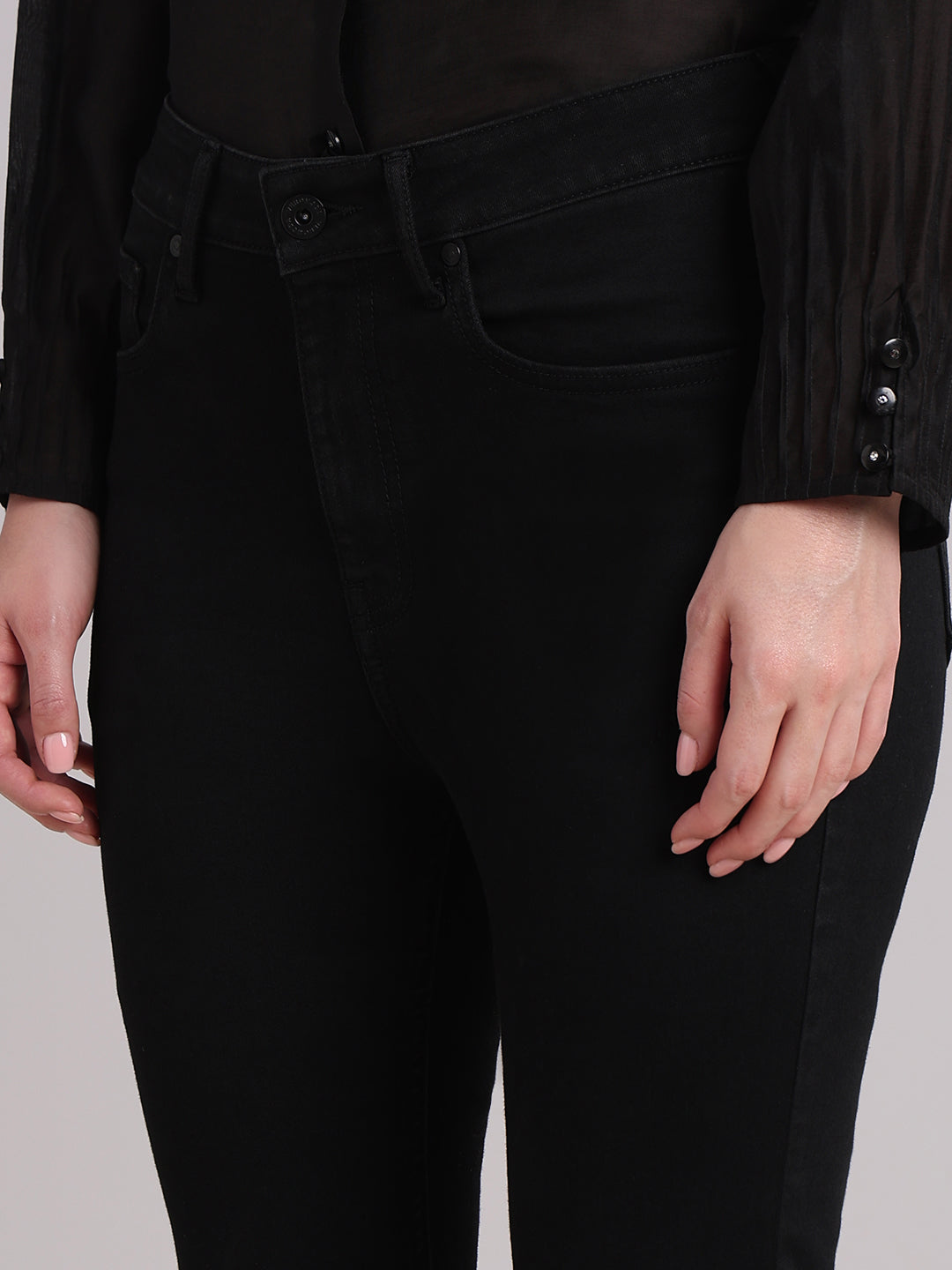 Black High Rise Eric Bootcut Jeans