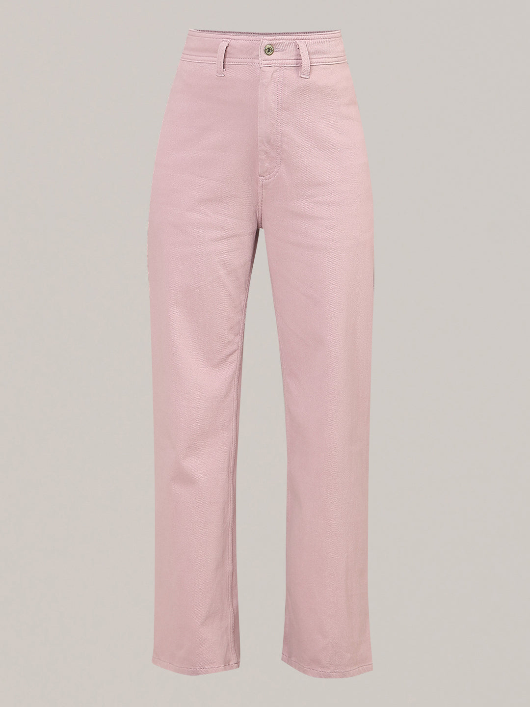 Pink High Rise Wide Leg Jeans